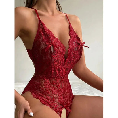 Lace Babydoll Open Bra Set Women's Intimates Sexy Bra G-String & Lingerie Sets Transparent Bralette Set Erotic Sexy Underwear