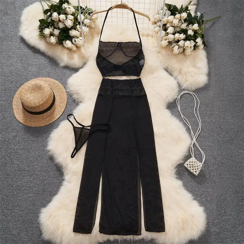 Sexy Lace Gauze Patchwork Strap Bodysuit Hollow Sleeveless Slim backless Women Erotic Lingerie Hotsweet Bow Night Maid Cosplay