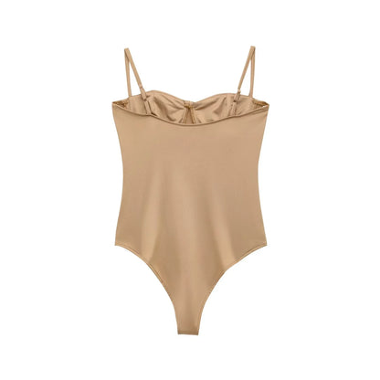 DEEABAE Spicy Girl with Chest Cushion Camisole Jumpsuit Women's New Style Of Sexy Tight Fitting Crotch TopTtrendy