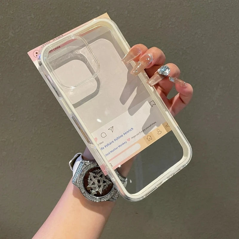 Luxury Transparent Candy Phone Case For iPhone 11 12 13 14 15 16 17 Pro Max Plus Air Clear Shockproof Bumper Back Cases Cover