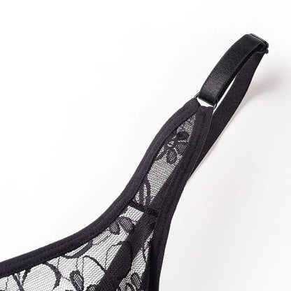 Plus Size Sexy Lace Bras For Women Underwired BH Hollow Out Bra Bralette Womens Underwear Delicate Embroidery Lingerie Brassiere