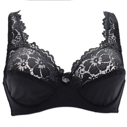 New Women Lingerie Sexy Plus Size Bra Gorgeous Floral Lace Bra Unlined Underwire Brassiere Perspective Bralette Female Underwear