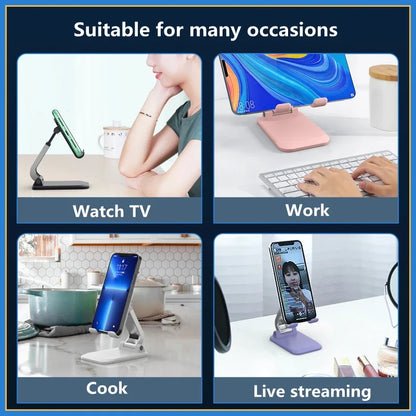 Foldable ABS Desktop Mobile Phone Stand Portable Holder Bracket for iPad iPhone 13 X Smartphone Tablet Desk Support