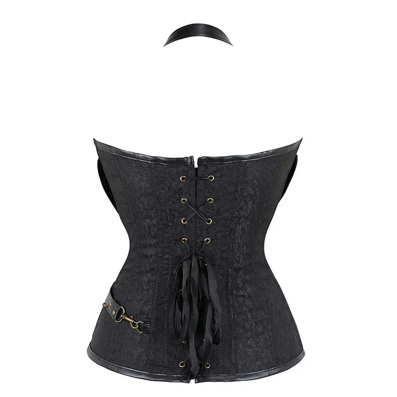 Women Bustiers Corsets Medieval Viking Pirate Costume Gothic Leather Overbust Corselet Steampunk Corset Vest Bustiers