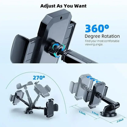 360° Car Phone Holder Windshield Sucker Mount Stand Universal Car Air Vent Bracket For iPhone Samsung Suction Cup Support in Car