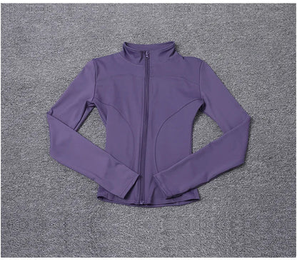 Women Sport Jacket Long Sleeve Shirt Workout Coat Gym Training Clothing Yoga Sportswear