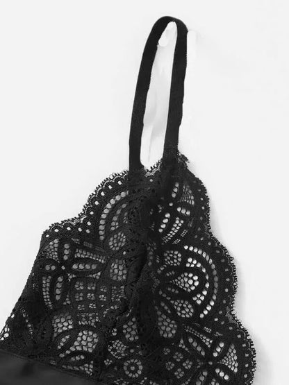 Sexy Lace Bra Brief Set Lingerie Set Women Underwear Transparent Bra Panties Sets Female Red Ultra-thin Unlined Underwear Set