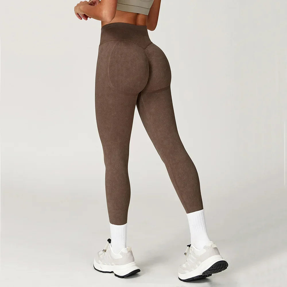Yoga Pants Impact Leggings Women Seamless Sports Yoga Pant High Waist Ribbed Gym Clothes Fitness Workout Wear Scrunch Bum Tights