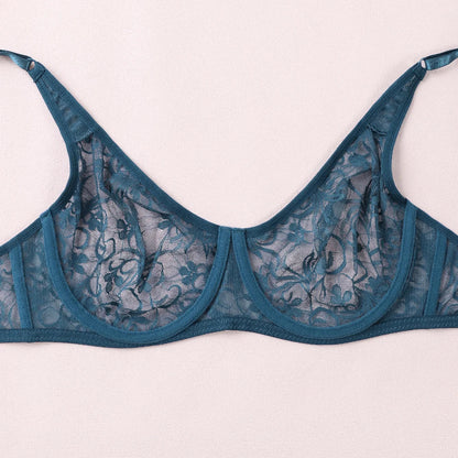 Plus Size Sexy Lace Bras For Women Underwired BH Hollow Out Bra Bralette Womens Underwear Delicate Embroidery Lingerie Brassiere