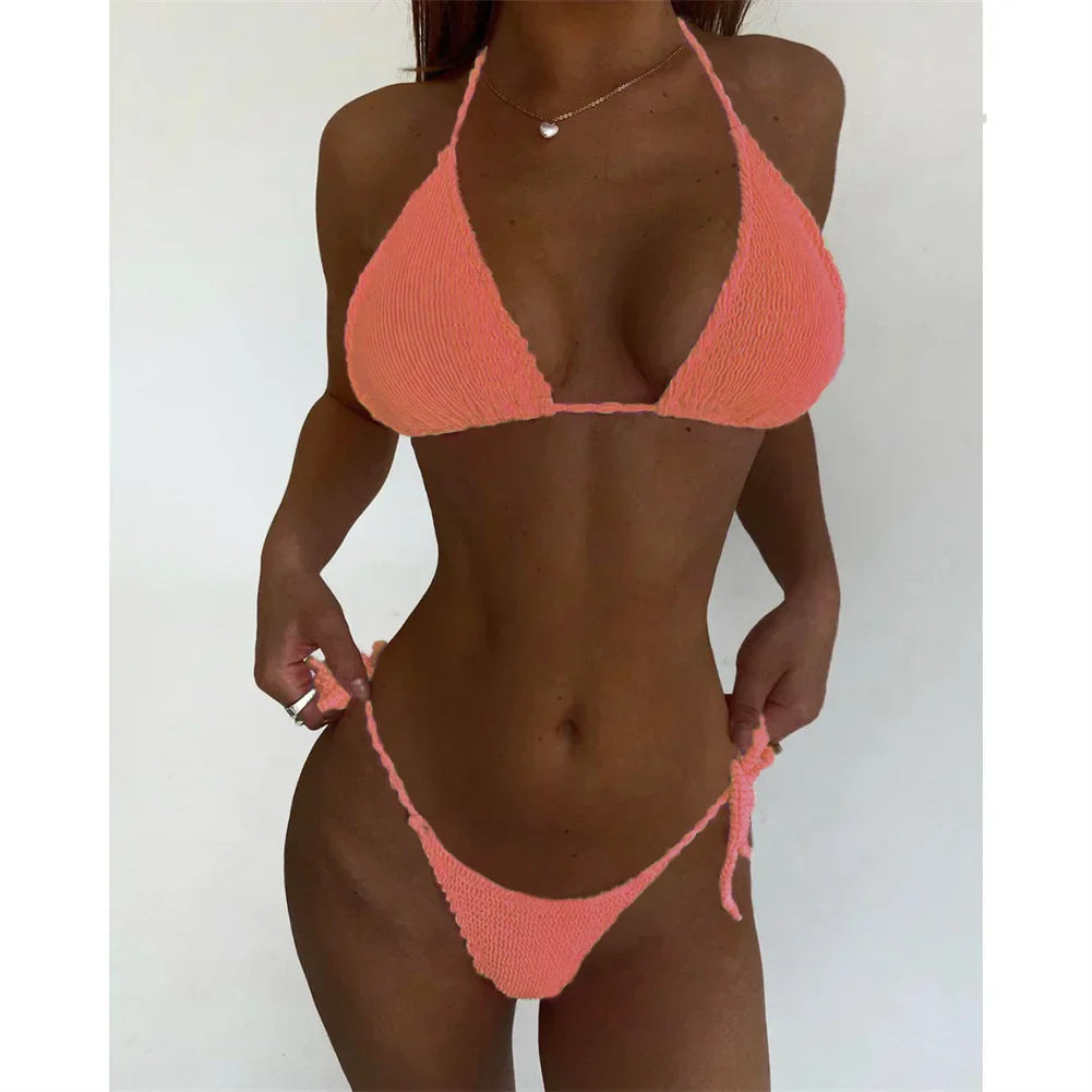 2024 Women's Printed Split Bikini Set Underwire Bikini Halter Strap beachwear High Waist Ladies Five Colors Styles Swimwear