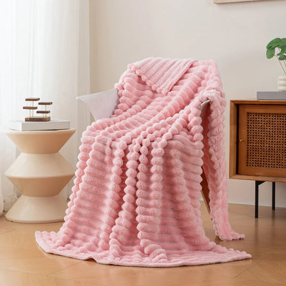 1pc flannel blanket - soft, comfortable, warm nap blanket, Christmas exquisite gift blanket, available in multiple colors