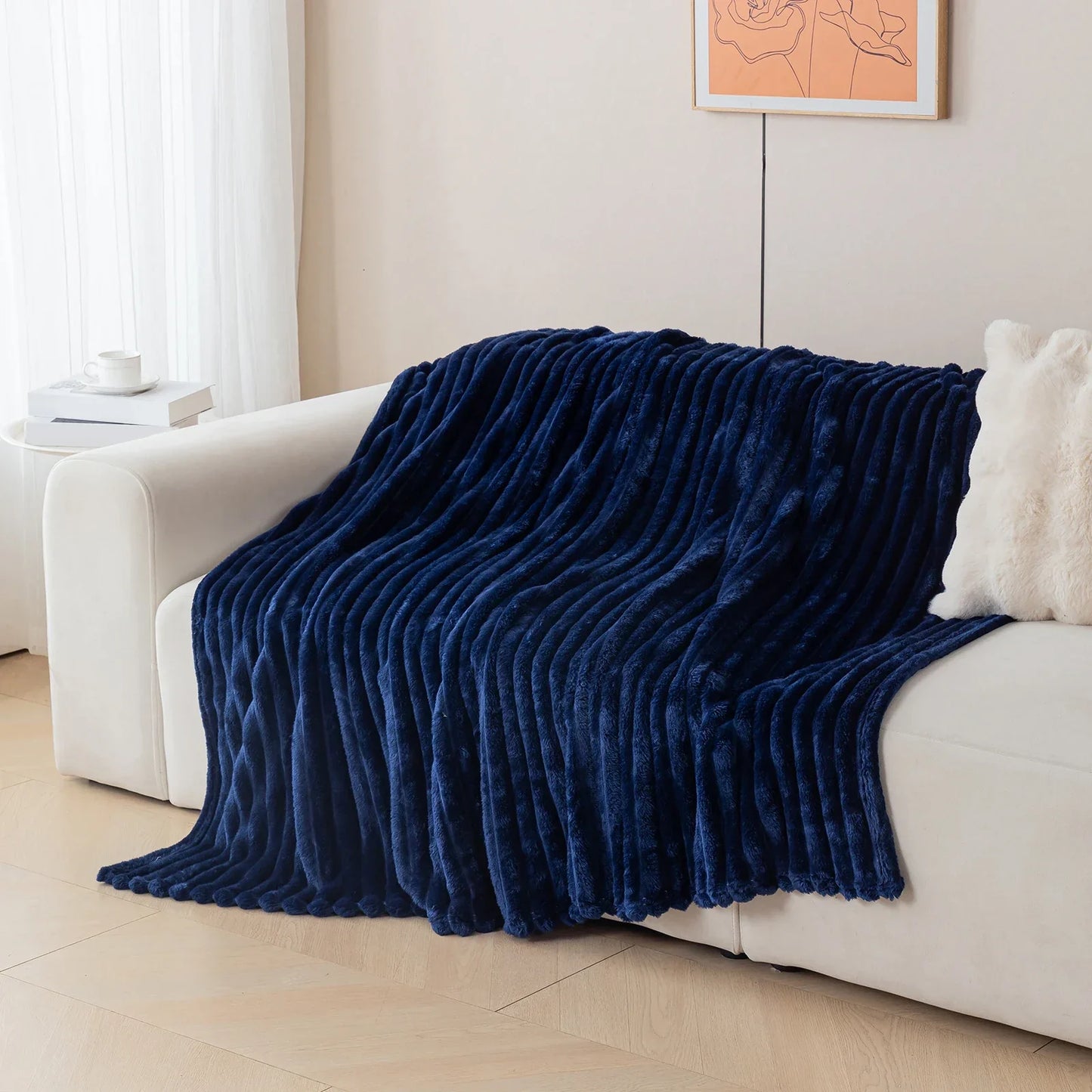1pc flannel blanket - soft, comfortable, warm nap blanket, Christmas exquisite gift blanket, available in multiple colors