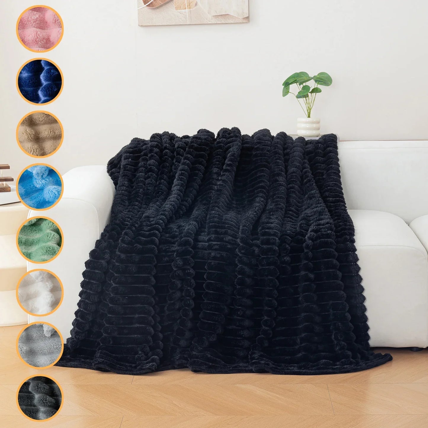 1pc flannel blanket - soft, comfortable, warm nap blanket, Christmas exquisite gift blanket, available in multiple colors