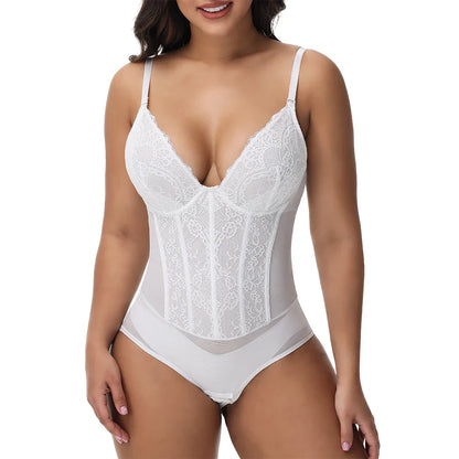Lace Bodysuit for Women Tummy Control Shapewear Sleeveless Tops V-Neck Backless Slim Camisole Jumpsuit Shaper Party Wear Fashion