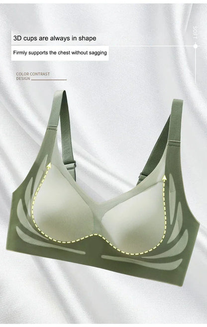 Plus Size Super Gather Push Up Bras Women Soft Support Seamless Underwear Female Full Cup Lift-Up Bras No Steel Sleepwear
