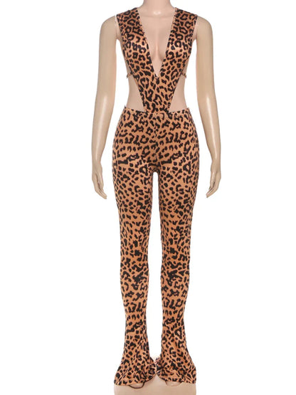 Weird Puss Sexy Hipster Women Tracksuit 2 Piece Set Deep V-Neck Sleeveless Bodysuit+Leggings Matching Hipster Streetwear Outfits