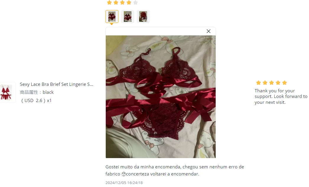Sexy Lace Bra Brief Set Lingerie Set Women Underwear Transparent Bra Panties Sets Female Red Ultra-thin Unlined Underwear Set