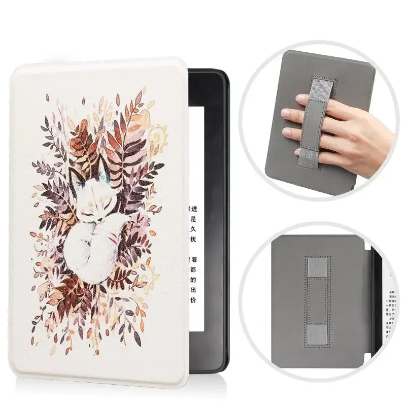 For Kindle 11th Generation 2024 Case 6'' with Hand Strap Kindle 6 inch Case Ebook C2V2L3 Auto Wake Sleep Cover PU Leather Funda