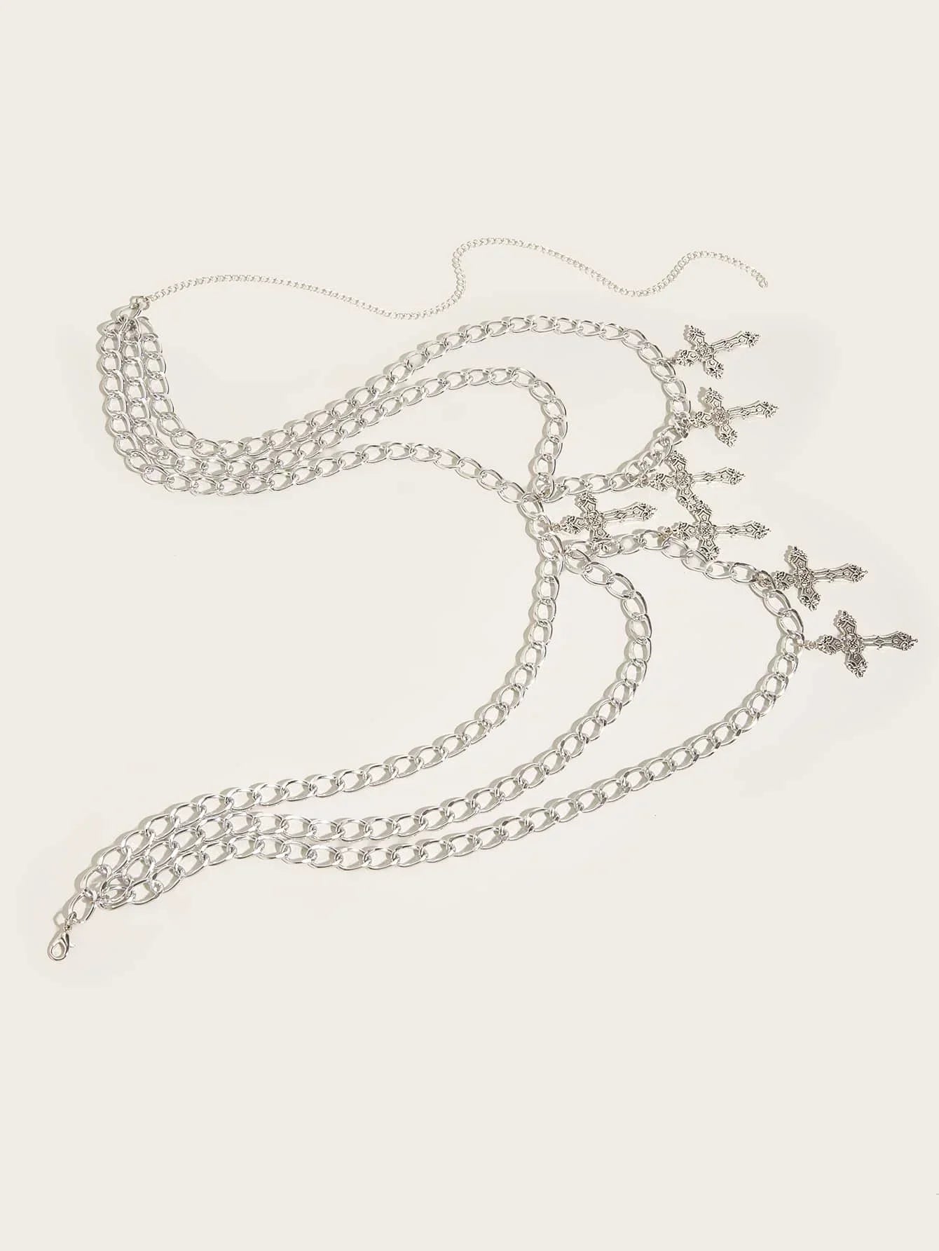 Cross waist chain women's waist jewelry niche waist decoration versatile temperament cool punk hot girl personal body chain