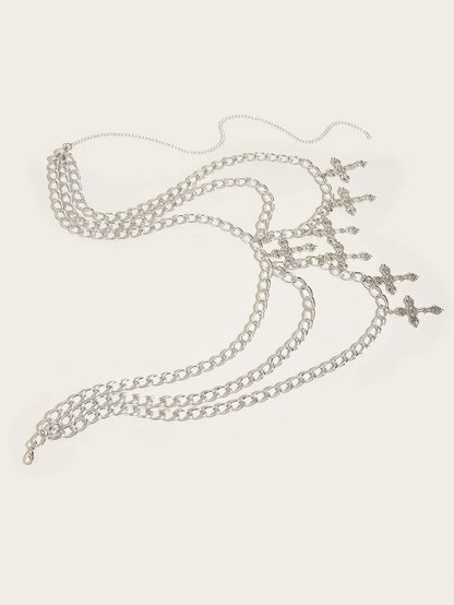 Cross waist chain women's waist jewelry niche waist decoration versatile temperament cool punk hot girl personal body chain