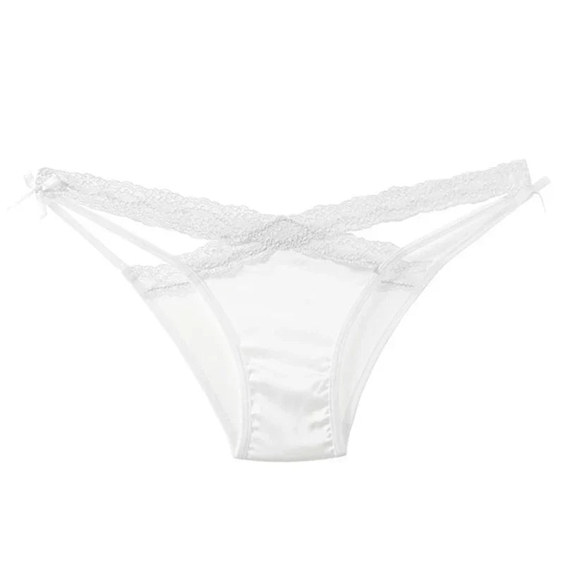 CINOON Women Sexy Lingerie G String Lace Panties Femal Low-waist Cross Bandage Transparent Temptation Underwear Comfort Intimate