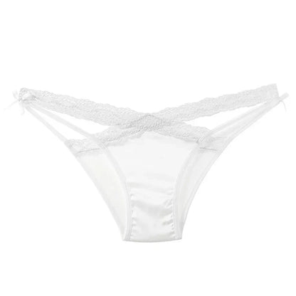 CINOON Women Sexy Lingerie G String Lace Panties Femal Low-waist Cross Bandage Transparent Temptation Underwear Comfort Intimate
