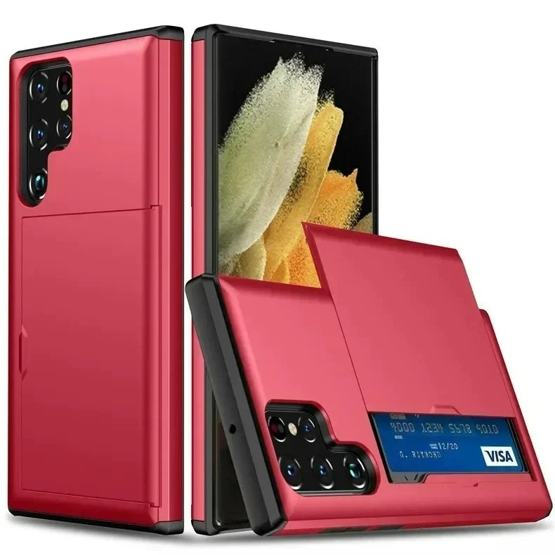 Cover For Samsung Galaxy S26 S24 S23 FE S25 Edge Plus Ultra A55 A16 A36 A56 5G Phone Case With Card Holder Shockproof Heavy Duty