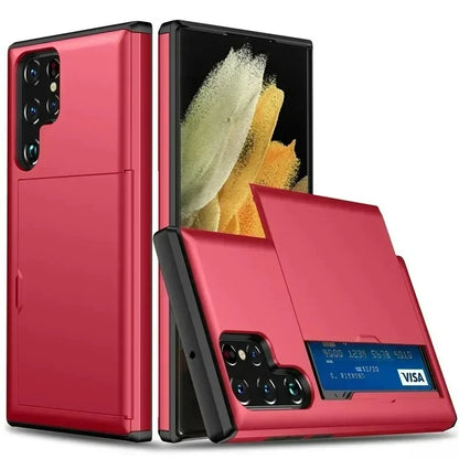 Cover For Samsung Galaxy S26 S24 S23 FE S25 Edge Plus Ultra A55 A16 A36 A56 5G Phone Case With Card Holder Shockproof Heavy Duty