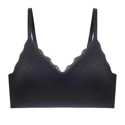 New Top Lace Seamless Women's Underwear Small Chest Gathered Non-slip No Steel Ring Sexy Sling Beautiful Back Bra Thin Section