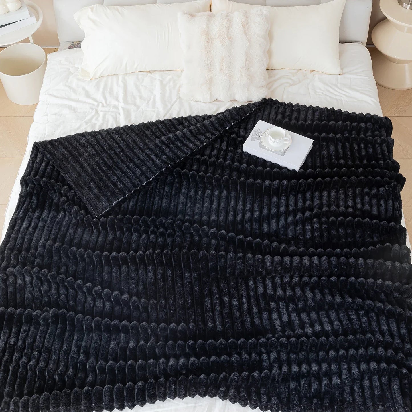 1pc flannel blanket - soft, comfortable, warm nap blanket, Christmas exquisite gift blanket, available in multiple colors
