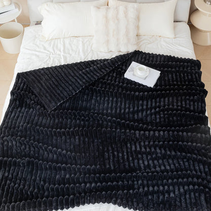 1pc flannel blanket - soft, comfortable, warm nap blanket, Christmas exquisite gift blanket, available in multiple colors