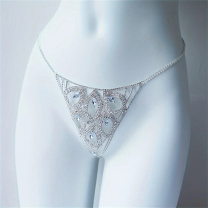 Luxury Leaf Rhinestone Body Jewelry sexy Thong Panties for Women Crystal Body Belly Waist Chain Accessories Valentine's Day gift