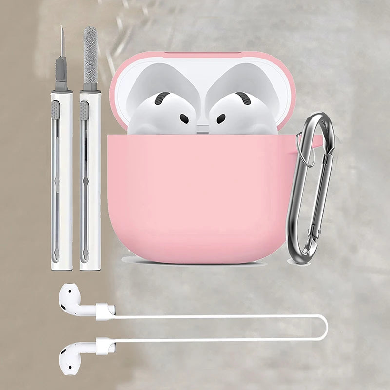 Silicone earphone case For Apple AirPods 4 Case Wirless hesdphones Earbuds case with   hook