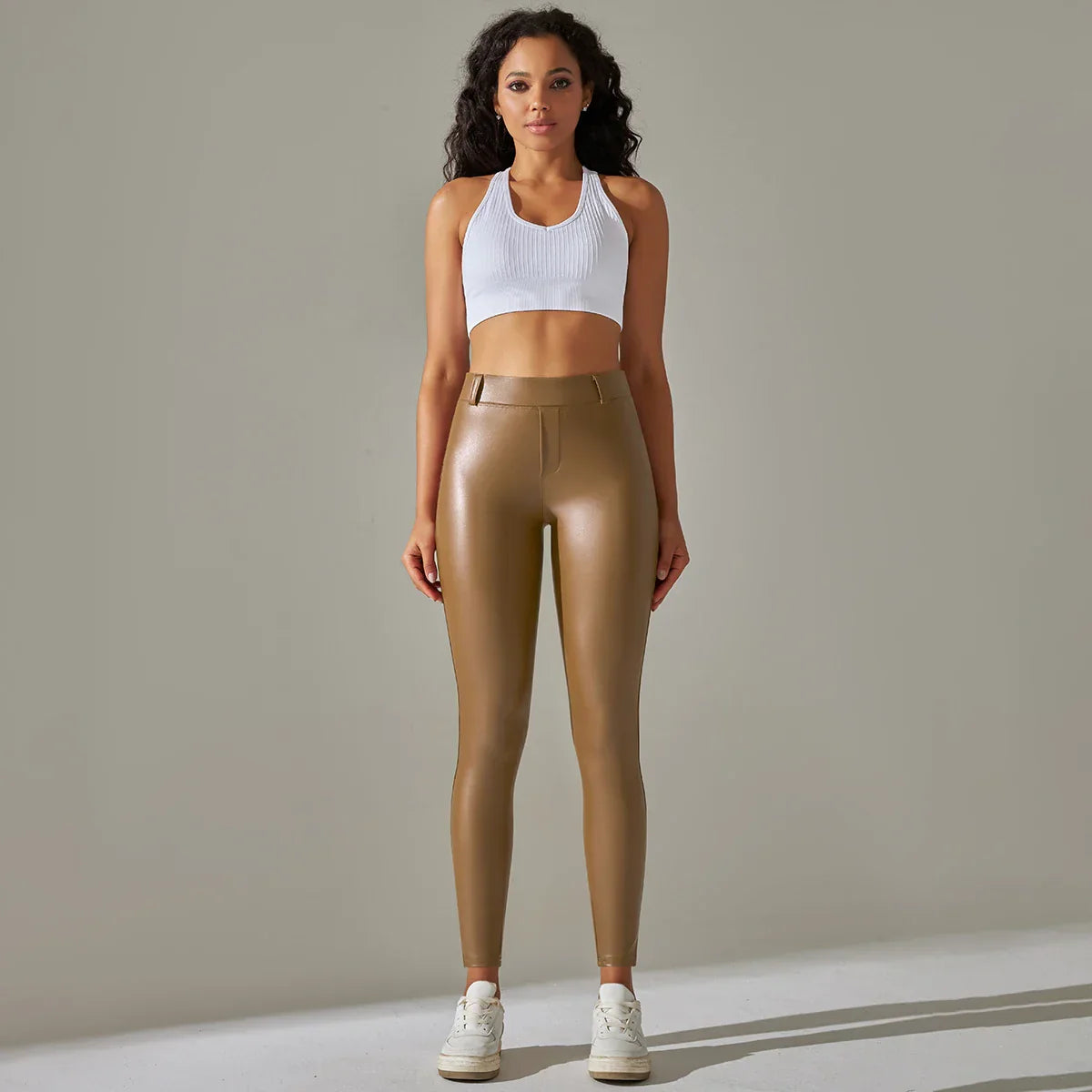 PU Leather Leggings Women Sexy Scrunch Butt Leggings Girls Faux Leather Pants High Waist Push Up Casual Leggings 6 Color