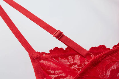 Logirlve Sexy Tоy For Women Bra Set Lingerie Push Up Brassiere Lace Embroidery Underwear Set Ultra-thin Cup Female Lingerie