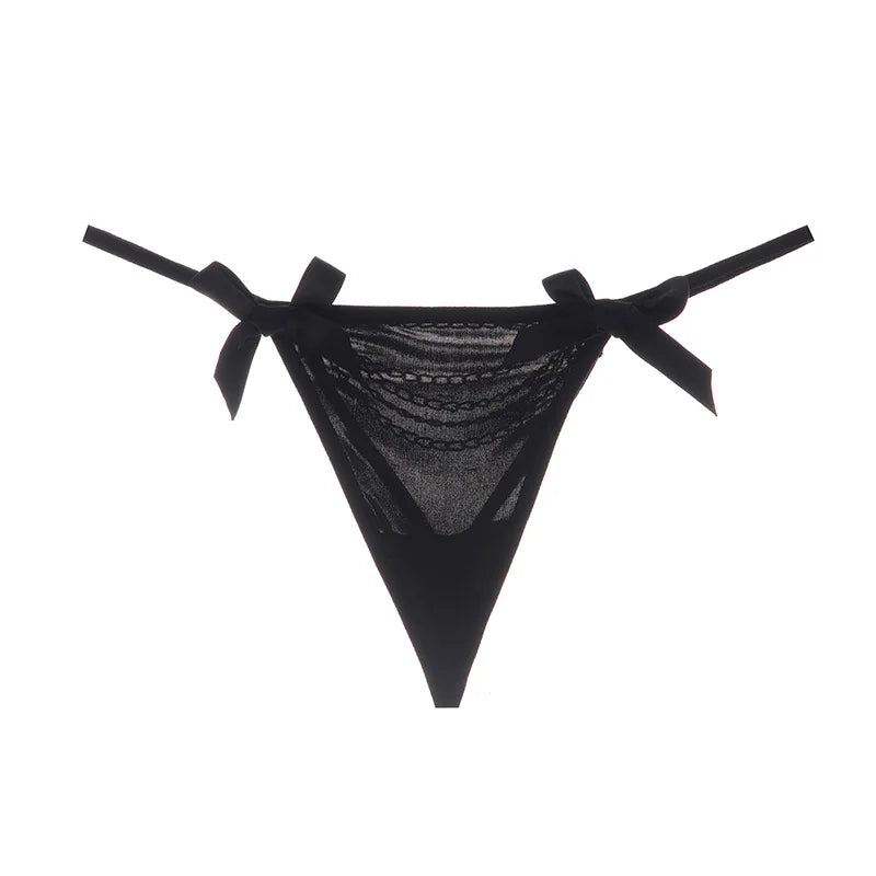 Hot Sexy Women Panties Lace Metal Chain G String Girls Briefs Mesh Hollow Out Thong Erotic Underwear Low Waist Female Intimates