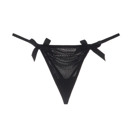 Hot Sexy Women Panties Lace Metal Chain G String Girls Briefs Mesh Hollow Out Thong Erotic Underwear Low Waist Female Intimates