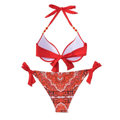 Sexy Push up Bikini 2024 Women Swimsuit Two Piece Swimwear Female Thong Bikinis Set Swimming for Bathing Suits Lace-up Biquini