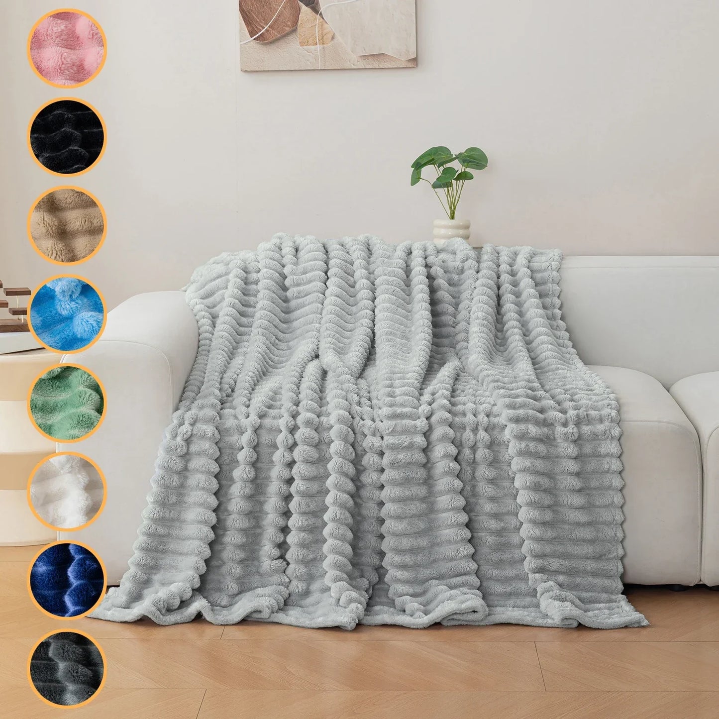 1pc flannel blanket - soft, comfortable, warm nap blanket, Christmas exquisite gift blanket, available in multiple colors