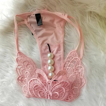 Customized Imitation Pearl Underwear Into The Body To Increase Massage Beads, Sexy Thong Tighten Briefs Thong  Panties Women