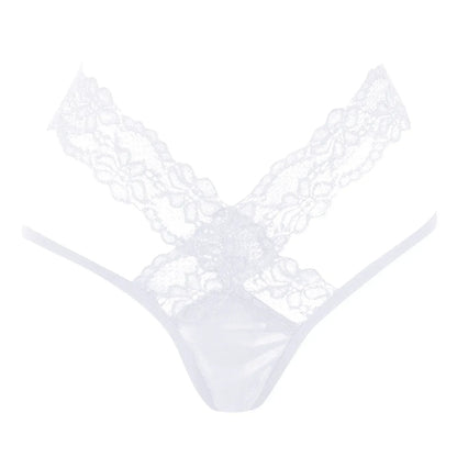 Sexy Embroidery Lace Mesh G-String Low Rise Hollow Out Thongs Transparent Plus Size T Back Hot Sexy Temptation Panties For Women