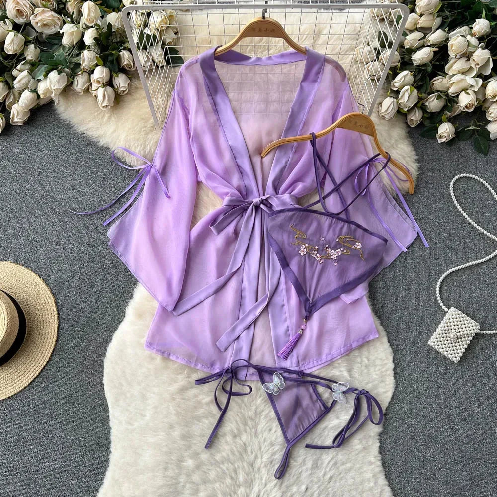 Sexy Lace Gauze Patchwork Strap Bodysuit Hollow Sleeveless Slim backless Women Erotic Lingerie Hotsweet Bow Night Maid Cosplay