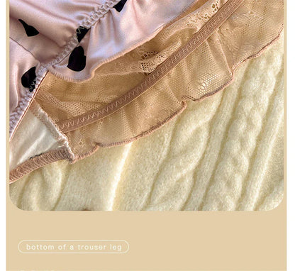 Sexy lingerie women Satin tangas lace ropa interior femenina sweet calzones para mujer plus size panties heart underwear women