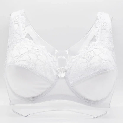 New Women Lingerie Sexy Plus Size Bra Gorgeous Floral Lace Bra Unlined Underwire Brassiere Perspective Bralette Female Underwear