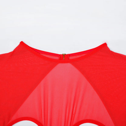 Diccvicc Long Sleeve Lingerie Sexy Sheer Mesh Porn Top Crotchless Skirt Naked Bandage Women Underwear Uncensored Erotic Costume