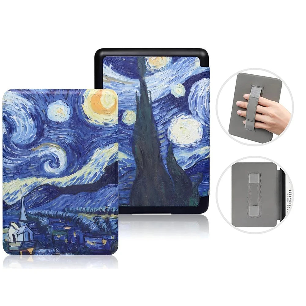 For Kindle 11th Generation 2024 Case 6'' with Hand Strap Kindle 6 inch Case Ebook C2V2L3 Auto Wake Sleep Cover PU Leather Funda