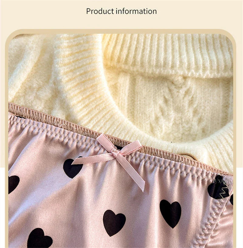 Sexy lingerie women Satin tangas lace ropa interior femenina sweet calzones para mujer plus size panties heart underwear women