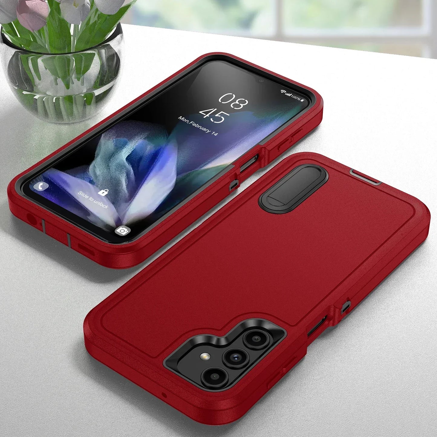 Case For Samsung Galaxy S25 S22 S23 FE S24 Ultra Plus Full Body 3 in 1 Shockproof Heavy Duty Anti-Scratch Rugged Kickstand Cover