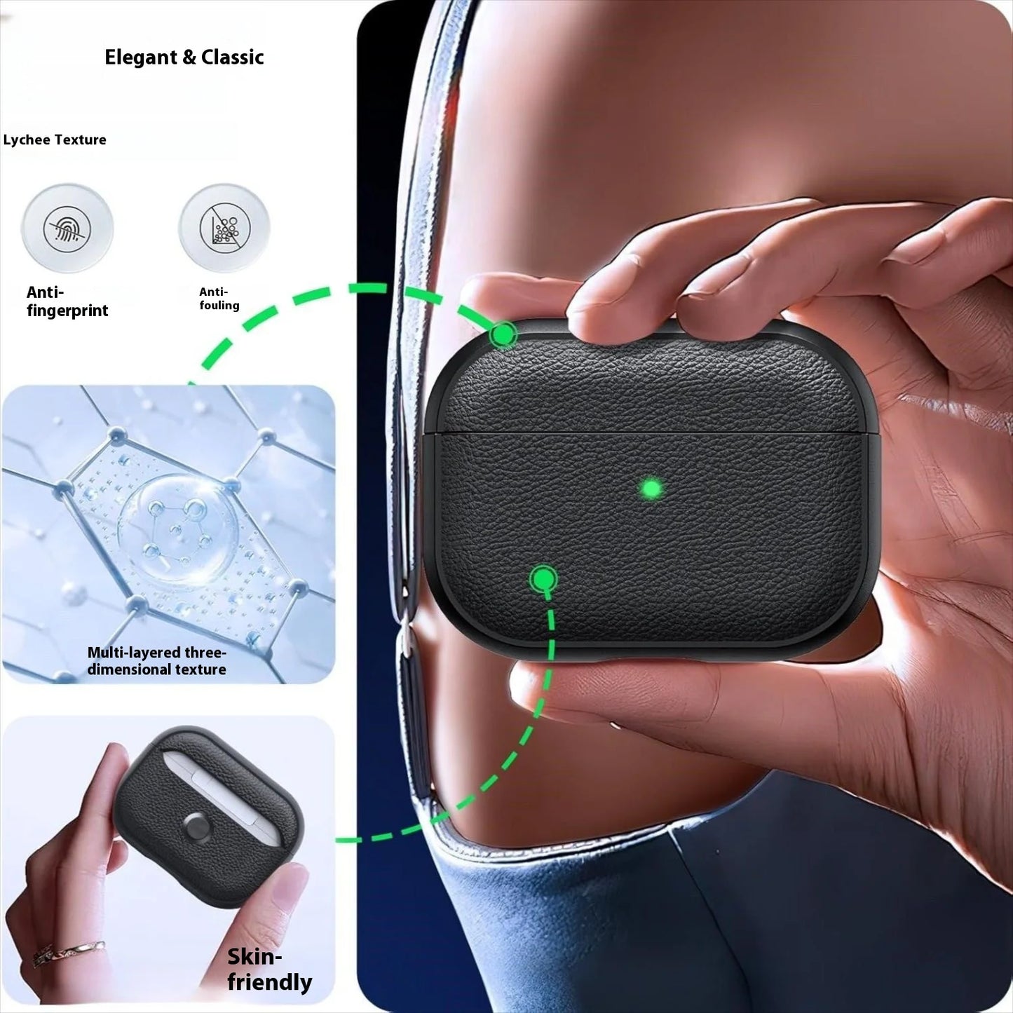 2025 Capa For AirPods Pro 3 Case Soft TPU Leather Design Protective Cover For AirPods 4 3 2 1 Pro 2 Pro2 Pro3 Cases With Lanyard