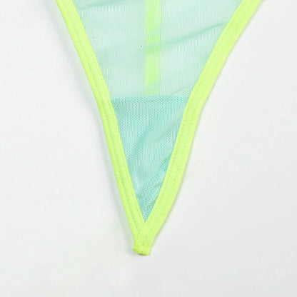 Diccvicc Long Sleeve Lingerie Sexy Sheer Mesh Porn Top Crotchless Skirt Naked Bandage Women Underwear Uncensored Erotic Costume